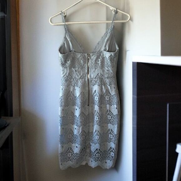 Lulus Women’s XS Light Blue Crochet Fully Lined Sleeveless Mini Dress - Picture 2 of 5